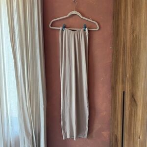 Light Beige Maxi Skirt - Simple Elegant Silhouette